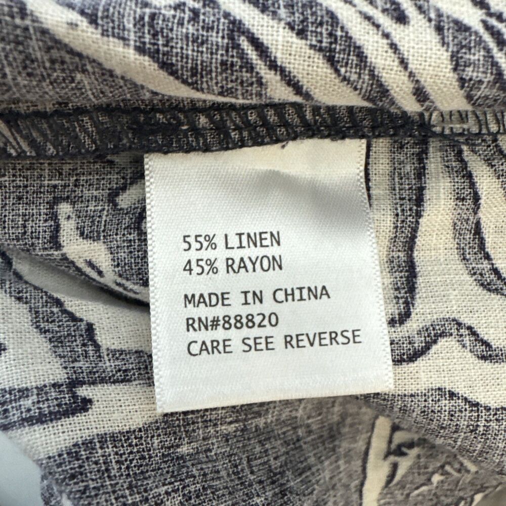 Nicole Miller women’s Seashells Linen Wrap Skirt Size M Navy & Off White - Picture 6 of 15